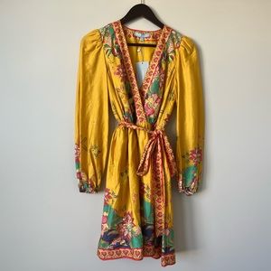 Antonio Melani, Emma Floral Border V-Neck Long Sleeve Wrap